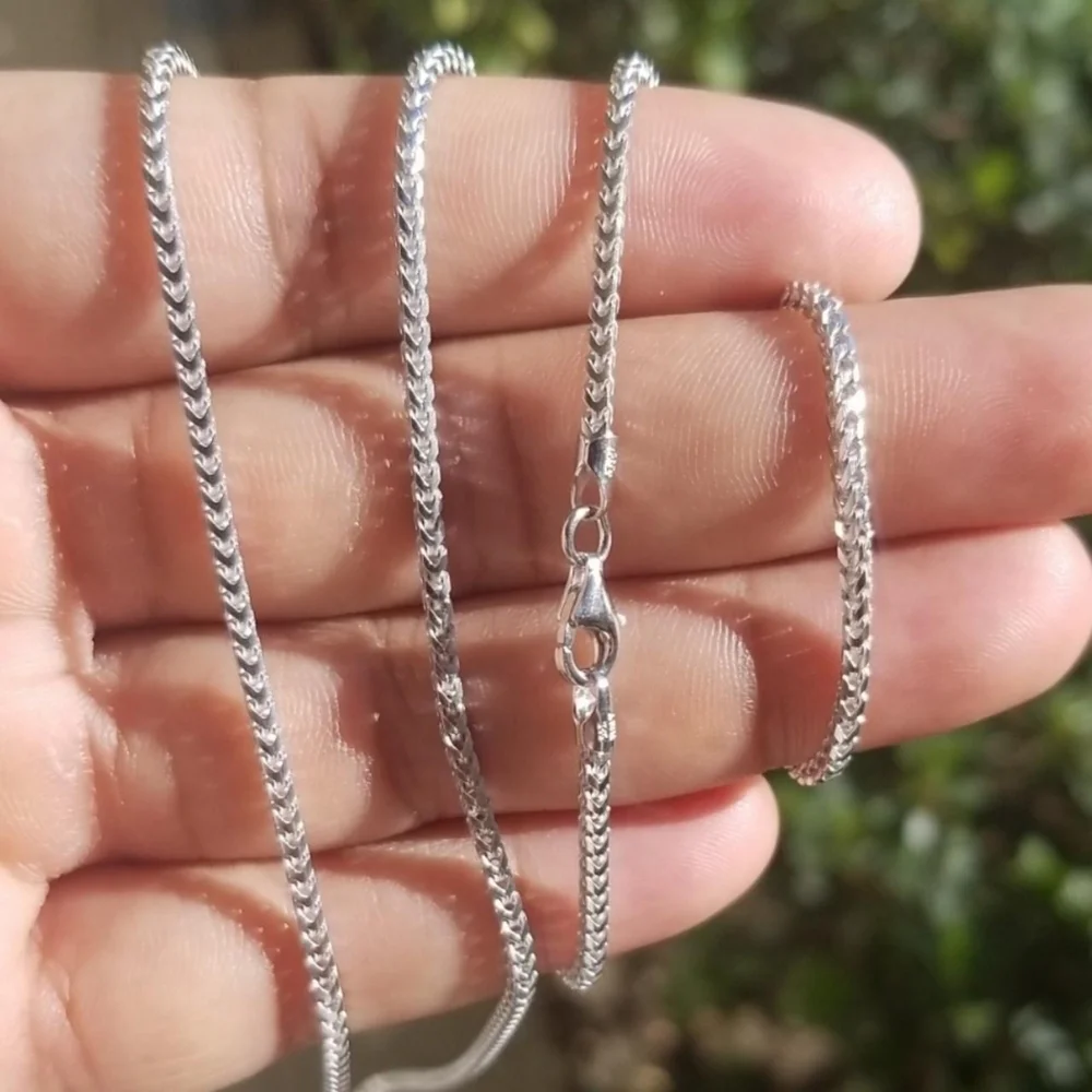 Sterling Silver 925 Rhodium finish Franco 180 Chain 2mm 20